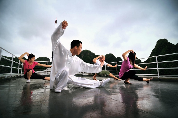cruise over night on halong bay taichi courses